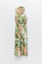 Фото #2 товара Платье миди с тропическим принтом ZARA