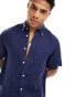 Tommy Hilfiger Fit Linen Shirt in Dark Blue Синий, 3XL - Chest 121-126 cm - фото #3