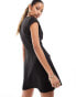 Фото #2 товара Kaiia tailored pocket detail cap sleeve mini dress in black