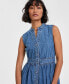 ფოტო #3 პროდუქტის Women's Denim Tiered Midi Dress, Created for Macy's