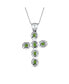 ფოტო #4 პროდუქტის South Western Style Natural Stabilized Green Turquoise Rope Bezel Set Cross Pendant Necklace For Women Sterling Silver