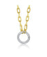 Фото #1 товара 14K Yellow Trendy Gold-plated Chain with Cubic Zirconia Dazzling Circle Pendant in Sterling Silver.