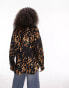 Topshop relaxed animal print shirt in multi