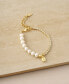 ფოტო #2 პროდუქტის Cowrie Shell, Cultivated Freshwater Pearl Glass Bracelet