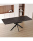 Extendable Black Dining Table: Modern Mid-Century Kitchen Table for 8-10