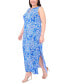 Фото #5 товара Plus Size Three-Ring Printed Sleeveless Maxi Dress