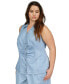 Фото #3 товара Michael Kors Plus Size Sleeveless Button-Front Top