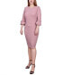 Petite 3/4 Sleeve Textured Knit Dress