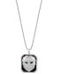 ფოტო #2 პროდუქტის EFFY® Men's Diamond (1/2 ct. t.w.) & Emerald Accent Black Enamel Lion 22" Pendant Necklace in Sterling Silver