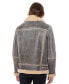 Фото #2 товара Big & Tall Shearling RAF B3 Aviator Jacket, Distressed Grey with Beige Curly Wool