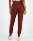 Women's Relaxed Rib-Cuff Fleece Joggers, Created for Macy's Бордовый, XS - фото #2