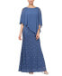 ფოტო #1 პროდუქტის Women's Sequin Lace Chiffon Caplet Gown