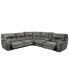 Фото #2 товара CLOSEOUT! Terrine 6-Pc. Fabric Sectional with 3 Power Motion Recliners and 1 USB Console, Created for Macy's