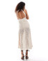 Amy Lynn crochet halter midaxi dress with cut out back detail in natural Бежевый, M - DE 36 - фото #3