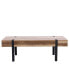 Фото #8 товара 21.69" Oak Finish Medium Density Fiberboard, Wood, Metal 2-Drawer Coffee Table