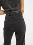 Stradivarius Petite slim mom jean with stretch in black