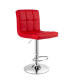 Фото #2 товара Adjustable Swivel Bar Stool Counter Height Bar Chair PU Leather