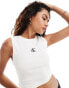 Calvin Klein Jeans rib tank top in off white