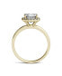 Moissanite Cushion Halo Engagement Ring 1-3/8 ct. t.w. Diamond Equivalent in 14k White or Yellow Gold