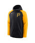 Фото #3 товара Men's Black and Gold Pittsburgh Pirates Authentic Collection Full-Zip Hoodie Performance Jacket