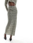 Y.A.S slit front maxi skirt co-ord in black & white wavy stripe