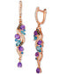 Multi-Gemstone (1-5/8 ct. t.w.) & Diamond (3/8 ct. t.w.) Drop Earrings in 14k Rose Gold