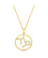 Gold-Tone Dangle Round Initial Pendant Necklace