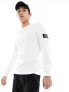 Фото #5 товара Calvin Klein Jeans waffle longsleeve t-shirt in white