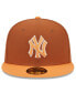 Фото #3 товара Men's Brown/Orange New York Yankees Spring Color Basic Two-Tone 59fifty Fitted Hat