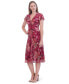 ფოტო #3 პროდუქტის Petite Paisley-Print Ruched Midi Dress