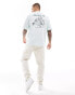 Selected Homme oversized t-shirt with jazzed up backprint in blue