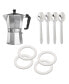 Фото #1 товара Stovetop Espresso Coffee Maker (Brews 6-Servings) with 4 Demi Spoons and 4 Exact Replacement Silicone Gaskets