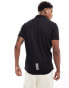 EA7 polo shirt in black with chest logo