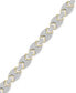 ფოტო #4 პროდუქტის Diamond Pavé Link Bracelet (3 ct. t.w.) in 10k Two-Tone Gold