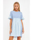 Фото #2 товара Women's Knit Stripe Woven Mixed Dress