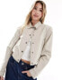 Фото #1 товара ASOS DESIGN linen tailored bomber jacket with collar in stone