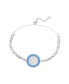 ფოტო #1 პროდუქტის Blue Enamel "Saint Christopher Protect Us" Beaded Bolo Bracelet