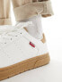 Levi's Piper trainer in white with logo and gumsole