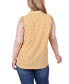 Plus Size Sleeveless Notch Collar Button Front Blouse Yellow Iconic, 3X - фото #2