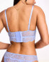 ASOS DESIGN Sienna lace padded bandeau bra in cornflower blue