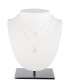 Фото #2 товара Ralph Lauren cubic Zirconia Double Row Pendant Necklace in Sterling Silver