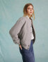 Фото #10 товара Miss Selfridge brushed oversized bomber jacket with contrast stitching