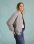 Miss Selfridge brushed oversized bomber jacket with contrast stitching