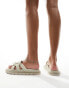 Walk London Budapest Padded Sandals In Off White Leather