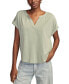 Women's Solid Sandwash Notch Top