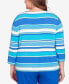 Plus Size Tradewinds Corners Striped Top with Necklace