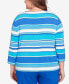 ფოტო #2 პროდუქტის Plus Size Tradewinds Corners Striped Top with Necklace