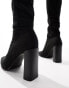 ASOS DESIGN heeled chelsea boot in black knit