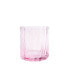 Scalloped Rim Fluted Short Tumbler Glass, Set of 4, 8 oz, Blush