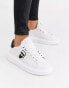 Фото #2 товара Karl Lagerfeld Kapri Ikonic white leather platform sole trainers with black trim